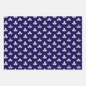 Weißer Klee Marineblau Geschenkpapier Set (Vorderseite 2)