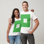 Weißer Kleeblatt Männerleder - T - Shirt (Unisex)