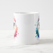 Weißer kleiner Spitz Hund mit Sonnenbrille Jumbo-Tasse (Vorderseite)