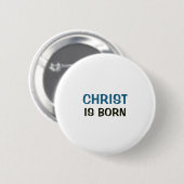 Weißer Knopf - Christus ist geboren Button (Vorne & Hinten)