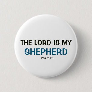Weißer Knopf - Der Herr ist mein Hirte Psalm 23 Button
