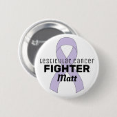 Weißer Knopf für die Testikuläre Krebserkrankung Button (Vorne & Hinten)