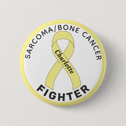 Weißer Knopf für Sarcoma/Knochenkrebs-Kämpfer Button (Vorderseite)