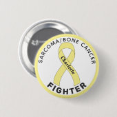 Weißer Knopf für Sarcoma/Knochenkrebs-Kämpfer Button (Vorne & Hinten)