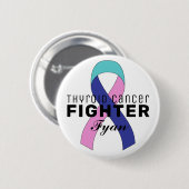 Weißer Knopf für Schilddrüsenkrebs Button (Vorne & Hinten)