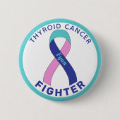 Weißer Knopf für Schilddrüsenkrebs-Kämpfer Button (Vorderseite)
