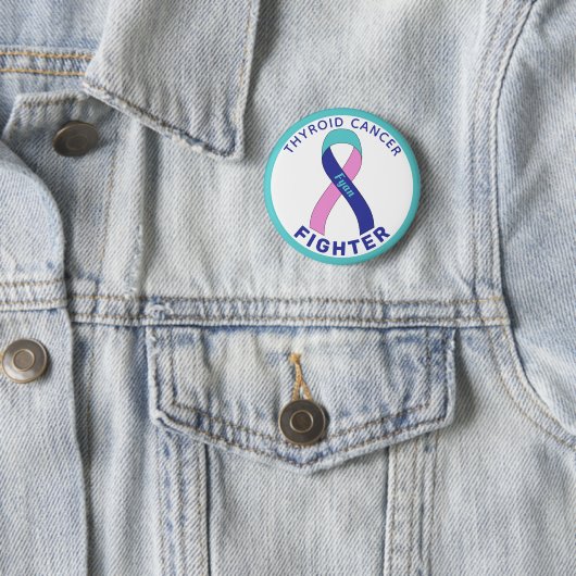 Weißer Knopf für Schilddrüsenkrebs-Kämpfer Button (Beispiel)