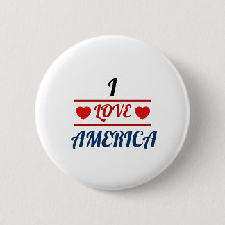 Weißer Knopf - Ich liebe Amerika Button