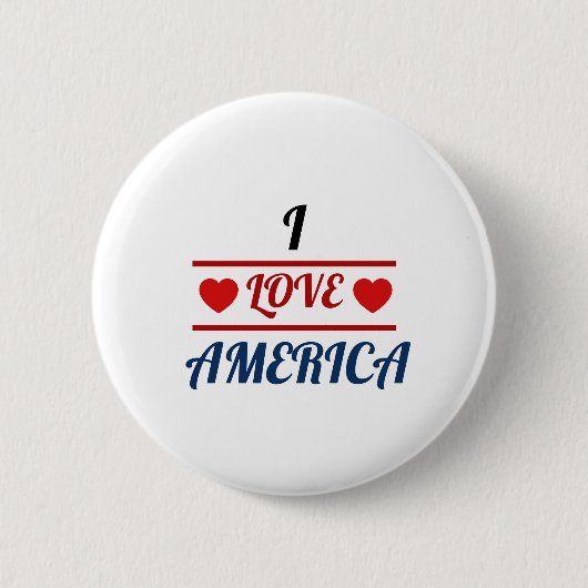 Weißer Knopf - Ich liebe Amerika Button (Vorderseite)