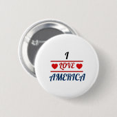 Weißer Knopf - Ich liebe Amerika Button (Vorne & Hinten)