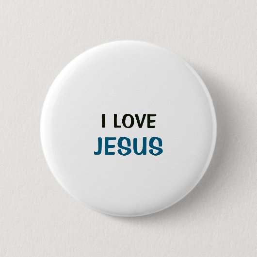 Weißer Knopf - Ich liebe Jesus Button (Vorderseite)