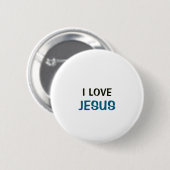 Weißer Knopf - Ich liebe Jesus Button (Vorne & Hinten)
