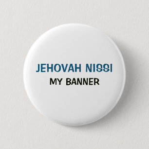 Weißer Knopf - Jehova Nissi Mein Banner  Button