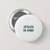 Weißer Knopf - Jesus ist König Button (Vorne & Hinten)