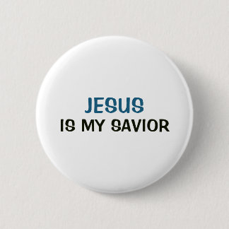 Weißer Knopf - Jesus ist mein Erlöser Button
