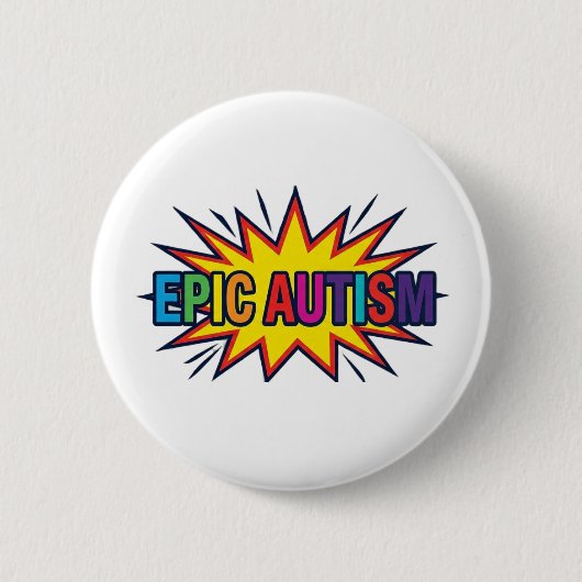 Weißer Knopf mit epischer Autismus-Sternenexplosio Button (Vorderseite)