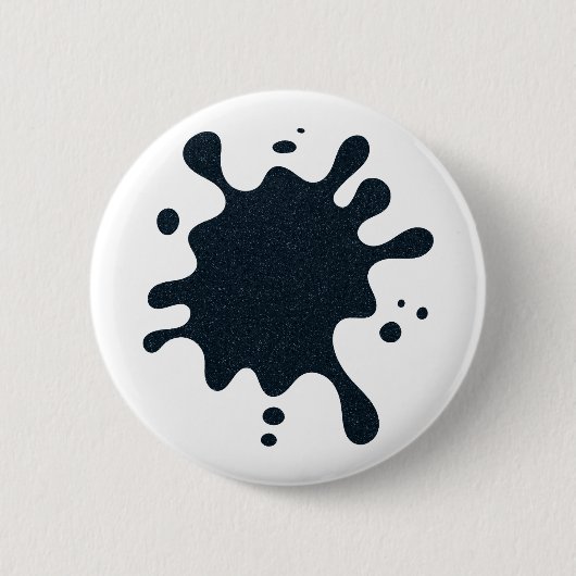 Weißer Knopf mit Tintenklecksmuster – Anpassbar Button (Vorderseite)