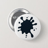 Weißer Knopf mit Tintenklecksmuster – Anpassbar Button (Vorne & Hinten)