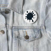 Weißer Knopf mit Tintenklecksmuster – Anpassbar Button (Beispiel)
