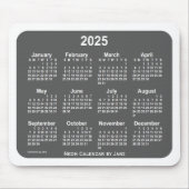 Weißer Kohlekalender 2025 von Janz Mousepad (Vorne)