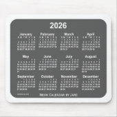 Weißer Kohlekalender 2026 von Janz Mousepad (Vorne)