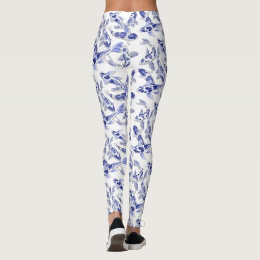 Weißer Koi-Fisch Leggings (Rückseite)