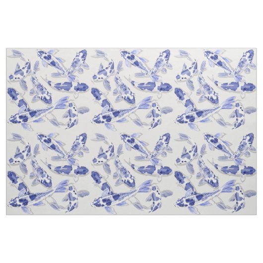 Weißer Koi-Fisch Stoff (Yard (91,4 cm))