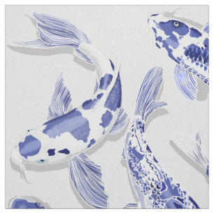 Weißer Koi-Fisch Stoff