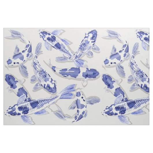 Weißer Koi-Fisch Stoff (Fat Quarter (45,7 x 55,9 cm))