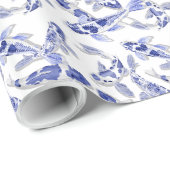 Weißer Koi Geschenkpapier (Rolleneckpunkt)