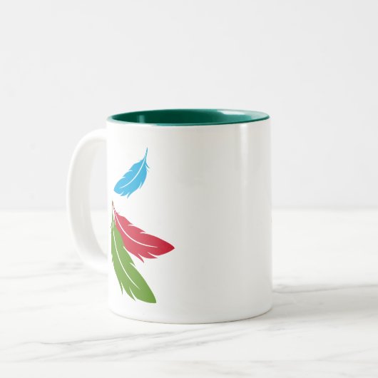 Weißer konfrontierter Amazonas Zweifarbige Tasse (Vorderseite Links)