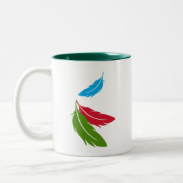 Weißer konfrontierter Amazonas Zweifarbige Tasse