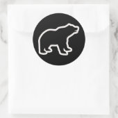 WEISSER KONTUR RUNDER AUFKLEBER (Tasche)