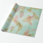 Weißer Korallengoldfalz, Minze Grün Geschenkpapier<br><div class="desc">Glam zarte rosa Koralle,  grüne Minze und goldene Herbstblattdächer,  mit Imitaten goldenen Folie,  verstreuten Blätter und subtil bedrückter Textur. Die verstreuten Blätter werden aus echten Skelett-Blätter erstellt.</div>