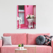 Weißer Korb auf Rosa - Martha's Vineyard Leinwanddruck (Insitu (Wohnzimmer))