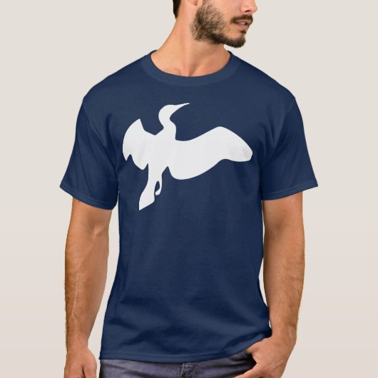 Weißer Kormoran im Flug T-Shirt (Vorderseite)