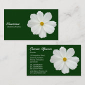 Weißer Kosmos - Dunkelgrün 003300 Visitenkarte (Vorne/Hinten)
