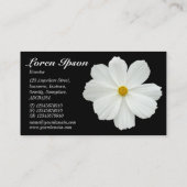 Weißer Kosmos - Schwarz Visitenkarte (Rückseite)