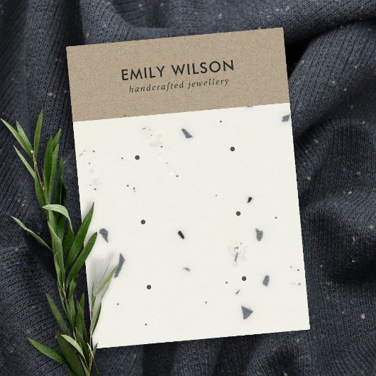 WEISSER KRAFT TERRAZZO 3 STUDIERENDE OHRENANZEIGE VISITENKARTE