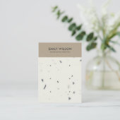 WEISSER KRAFT TERRAZZO 3 STUDIERENDE OHRENANZEIGE VISITENKARTE (Stehend Vorderseite)