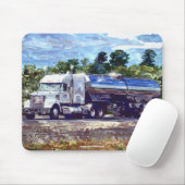 WEISSER KRAFTSTOFF TANKER TRUCKERS Mousepad (Mit Mouse)