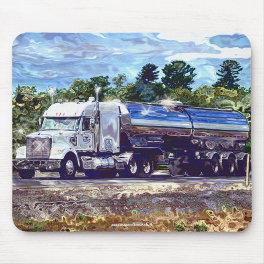 WEISSER KRAFTSTOFF TANKER TRUCKERS Mousepad (Vorne)