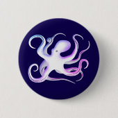 Weißer Kraken Button (Vorderseite)