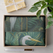 Weißer Kranich und Grödner, elegant tropisch Seidenpapier (Geschenk)