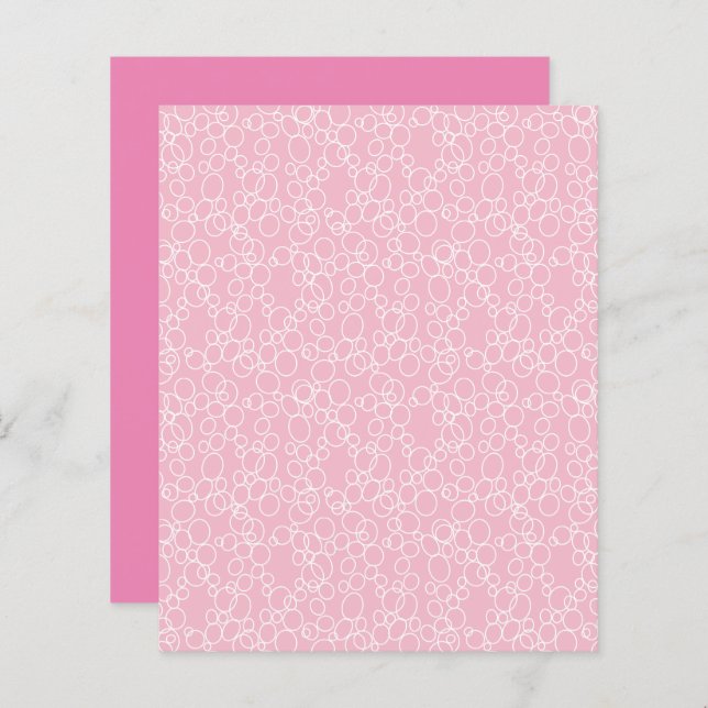 Weißer Kreis auf rosa Scrapbook Paper (Vorne/Hinten)