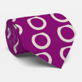 weißer Kreis mit lila Hintergrund Krawatte (Gerollt)
