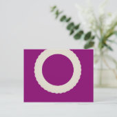 weißer Kreis mit lila Hintergrund Postkarte (Stehend Vorderseite)