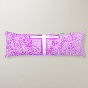 WEISSER KREUZ IN PINK SEITENSCHLÄFERKISSEN