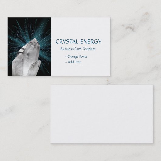 Weißer Kristall - Heilender Quarzkristall Visitenkarte (Vorne/Hinten)