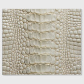Weißer Krokodil Alligator Imitate Lederdruck Geschenkpapier (Flach)